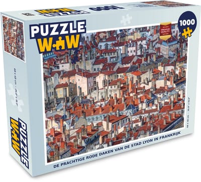Puzzel De prachtige rode daken van de stad Lyon in Frankrijk - Legpuzzel - Puzzel 1000 stukjes volwassenen