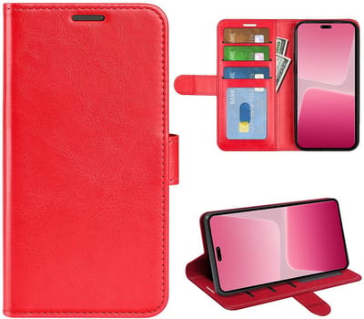MobyDefend Hoesje - Geschikt voor Sony Xperia 10 V - Wallet Book Case (Sluiting Achterkant) - Rood