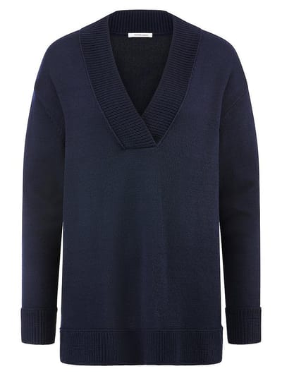 Trui V-hals Van Peter Hahn blauw