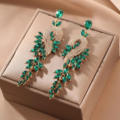 2 Pièces De Boucles D'oreilles Tendance À Longues Pampilles Feuilles Pour Femmes, Voyage En Plein Air, Carnaval, Fête, Cadeaux D'habillage De Vacances -801098