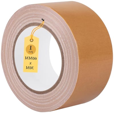 Duurzaam Bruin Woven Tape 60 mm x 30 m - Waterdicht, Extra Sterk voor Pijpreparaties, Vloerkleden en Klussen in Huis