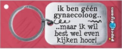 Paper Dreams | RVS Sleutelhanger | Ik ben geen gynaecoloog
