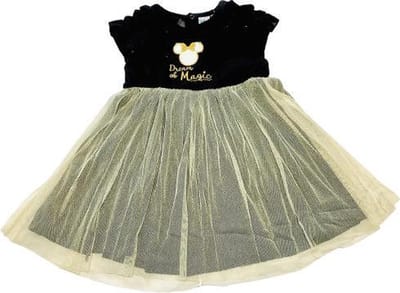 Disney Minnie Mouse jurkje velours zwart/goud maat 80(18 maanden - 80 cm)