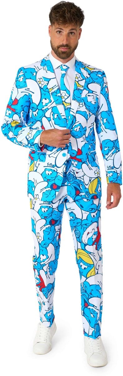 OppoSuits Men's The Smurfs Suit - Officieel Smurfen Kostuum - Verkleedkleding - Maat EU 46