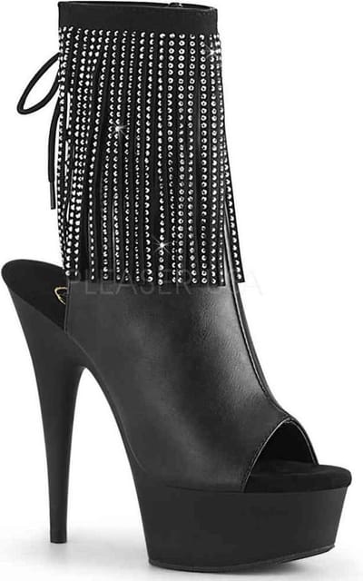 Pleaser Enkellaars -35 Shoes- DELIGHT-1018RSF Zwart