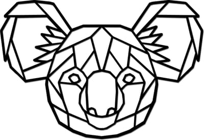 Hout-Kado - Koala - Large - Zwart - Geometrische dieren en vormen - Hout - Lasergesneden- Wanddecoratie