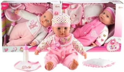 Toi Toys Babypop met flesje en slab 40cm