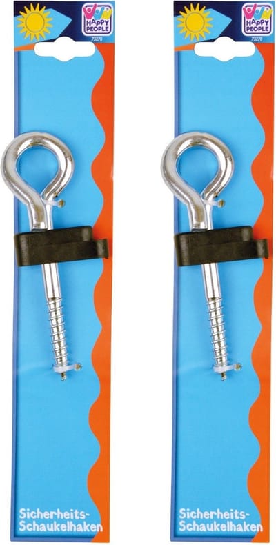 Happy People schommelhaak - 4x - zilver - staal - 16 cm - met karabijnhaak