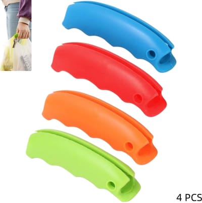 4 stuks - siliconen tashouders met handvat - tashouders - voor vuilniszakken, boodschappentassen en plastic tassen - 4 kleuren - 9.2×2.3×2.5cm