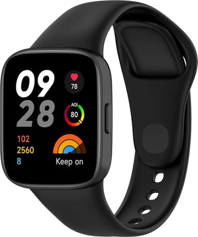 Siliconen bandje - geschikt voor Xiaomi Redmi Watch 3 - zwart