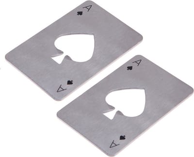 2 Stuks Stevige Bieropener In Kaartvorm - Flesopener - Opener - Poker – Set van 2 bieropeners – Kaartvorm – Stevig en duurzaam – het openen van bierflessen – Leuke en functionele accessoire – thuis, bar en feestjes – Poker