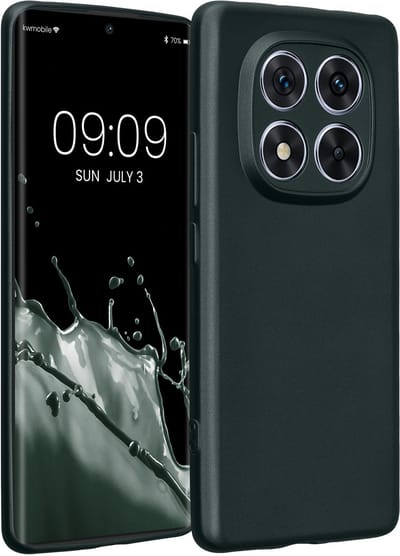 kwmobile metallic telefoonhoesje van TPU - geschikt voor Xiaomi Redmi Note 14 Pro 5G / Poco X7 - Flexible case voor smartphone - In metallic petrol