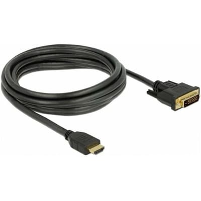 Delock 85655 HDMI-kabel HDMI / DVI Aansluitkabel HDMI-A-stekker, DVI-D 24+1-polige stekker 3 m Zwart Afgeschermd (drievoudig), Vergulde steekcontacten