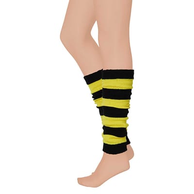 Apollo - Beenwarmer feest - Carnaval beenwarmers - Zwart-Geel - One size - Beenwarmers dames - Beenwarmers carnaval - Beenwarmers heren - Beenwarmer zwart geel