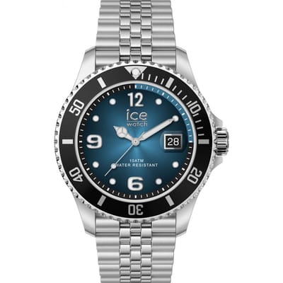 Ice Watch ICE steel - Ocean blue silver - 5 links 025910 Horloge - Staal - Zilverkleurig - Ø 41 mm