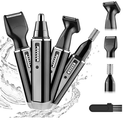 Elektrische 4-in-1 epilator - Neus- en baardtrimmer - Scheerapparaat voor heren - USB - Zwart