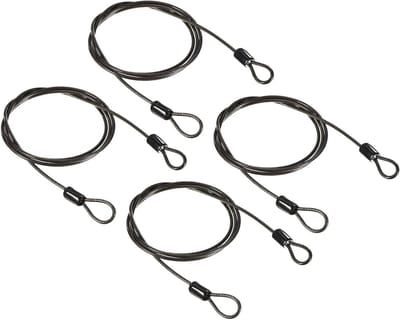 4 Stuks 2.5mm x 1m Veiligheidskabel met Coating - Flexibele Beveiligingskabel voor Fietsen, Bagage en Buitengebruik