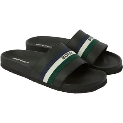 Björn Borg Heritage Badslipper Heren Met Strepen - Zwart - Maat 40