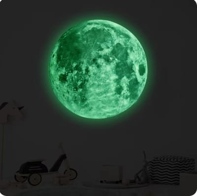 Scoby - Glow In The Dark Sticker - Maan - Lichtgevend - Kinderkamer - Maat 5 cm Diameter
