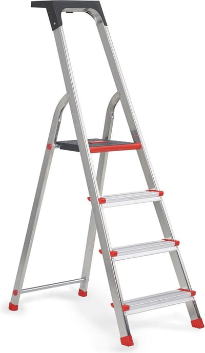 Altrex Lima Huishoudtrap 4 treden - Lichtgewicht aluminium - Werkhoogte 2.80m - Opberghoogte 1.59m