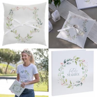Bruidsset Floral Wedding met gastenboek en ringkussen - gastenboek - ringkussen - trouwen - huwelijk - bruiloft