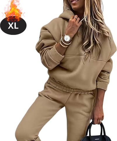 Nivard Joggingpak - Huispak - Volwassenen - Trainingspak - Comfortabel - Joggingsbroek - Tracksuit - Dames - Kaki - XL