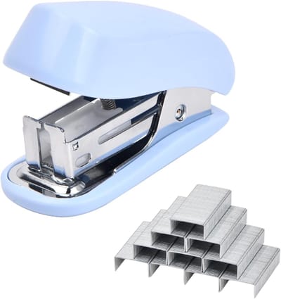Mini Heftapparaat Set met 830 Nietjes - Draagbaar en Handmatig voor School, Werk en Thuis