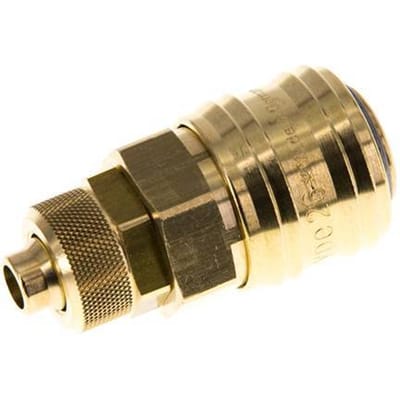 Messing DN 7.2 (Euro) Luchtkoppeling Snelkoppeling 8x10 mm Push-On Double Shut-Off - CLS7-N-B-SV-P-8