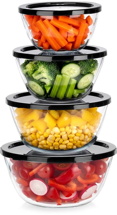 Schaal Glas 750 ml / 1 l / 1,5 l / 2 l 4 stuks - Fruitschaal - Serveerschaal - Schaaltje