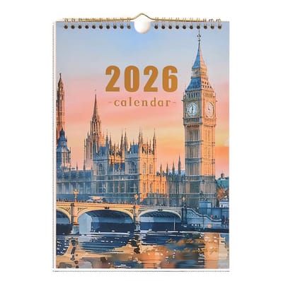 2026 Wandkalender A4 – Maandplanner met Vintage Illustraties - Agenda Kalender, Planningskalender & Muurkalender voor Thuis, School en Kantoor
