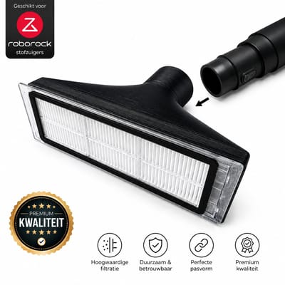 Filter Reinigingsadapter Geschikt voor Roborock S5 Max / S6 / S6 MaxV / S60 / S65 / T6 – HEPA Filter Reiniger – Geschikt voor Stofzuigerslang tot 37 mm – Zwart