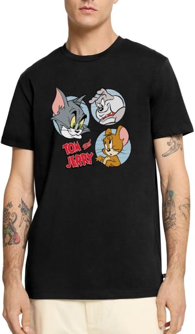 Tom En Jerry Met Hond Spike Premium T Shirt Heren