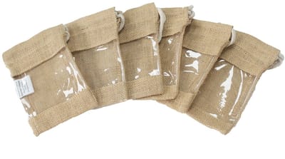 Ancient Wisdom - Tas - Jute venstertas 16x10cm - handtas - schoudertas - boodschappentas - eco-vriendelijk - tas met venster- 6 stuks