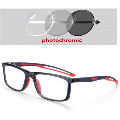 Haute Qualité TR90 Sport Confortable Solaire Photochromique Gris Carré Lunettes Presbytes Homme Mode UV400 Lunettes Personnes Âgées Puissance 0 +25 +50 Jusqu'à +400 1
