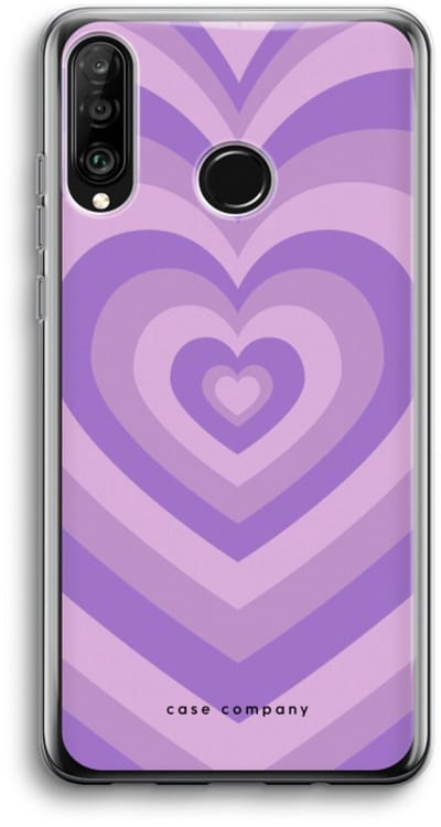 Case Company® - Hoesje geschikt voor Huawei P30 Lite hoesje - Hart Paars - Soft Cover Telefoonhoesje - Bescherming aan alle Kanten en Schermrand