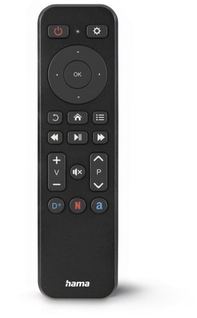 Hama universele afstandsbediening - geschikt voor smart tv's en SAT stb ontvangers - met mediatoetsen - IR - Zwart