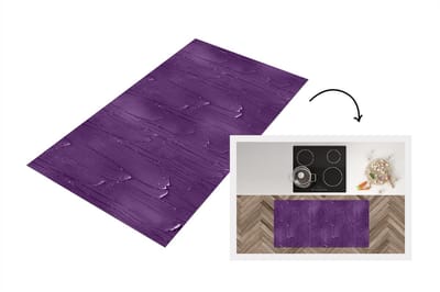 Keukenloper - Loper keuken - Verf - Paars - Patronen - 120x60 cm - Keukenloper vinyl