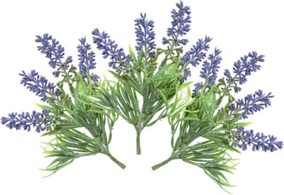 Everlands Kunstbloemen boeket lavendel - 5x stelen - paars - D7 x H26 cm