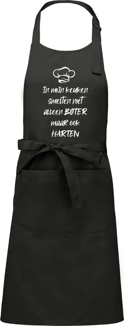 mijncadeautje - Luxe - Keuken - Kook - Barbecueschort - BBQ - verjaardag en feest - kado - cadeautje - In mijn keuken smelten boter en harten - chique grijs
