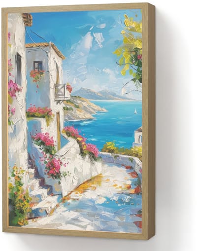 Wandlamp 40x60 cm - Oplaadbaar - Landschap - Bloemen - Natuur - Zomer - Wandlampen binnen woonkamer - Slaapkamer lamp - Decoratieve nachtlamp - Vloerlamp draadloos