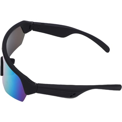 Sport Slimme Zonnebril IPX4 Waterdicht   Fietsbril met Gepolariseerde Lenzen Muziekluidsprekers Geluidsassistent Microfoons voor Hardlopen Fiets Scooter black