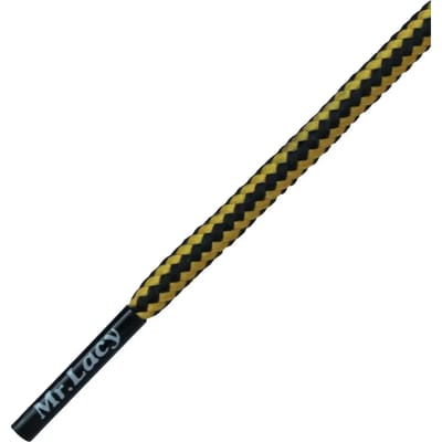 Mr.lacy Hillies DM Black/Deep Yellow 140cm lang 4mm dik model is rond