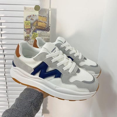 Casual Sports Dadschoenen met dikke zool voor dames, Nieuwe mesh ademend en veelzijdig, Kleine witte Forrest Gump schoenen 40 blauw