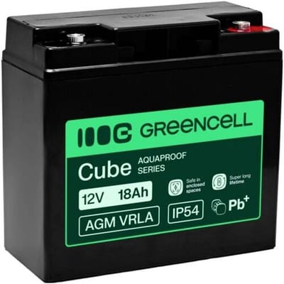 Loodaccu Green Cell GC-AGM12V18AH-H Loodvlies (AGM) 18 Ah 12 V 1 stuk(s)
