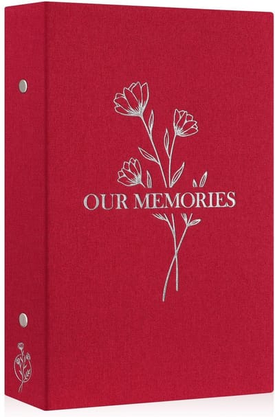 Dailygoods- Fotoalbum 10x15 cm - 300 Foto's - Insteekalbum - Linnen Omslag - Waterdicht - Luxe Zilveren Print - Fotoboek