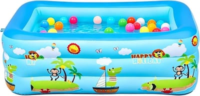 Thijox - Opblaasbaar Zwembad Voor Kinderen en Volwassenen - Groot UV-Bestendig Opvouwbaar Kinderzwembad - Perfect Voor Tuin, Achtertuin, Feest, Campin
