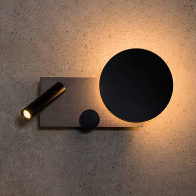 FARO BARCELONA LED wandlamp Klee, grijs, rechteruitvoering