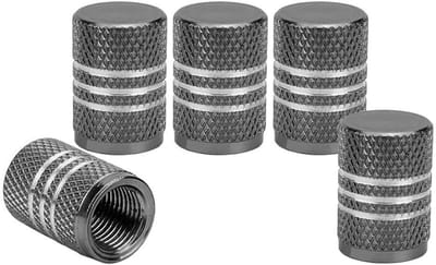 5 Stuks Zilveren Stofkappen voor Ventielen, Aluminium Legering, Stofdicht, Voor Autobanden en Fietsen
