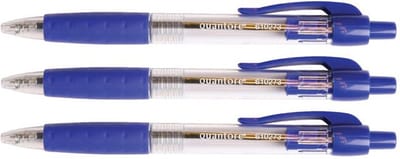 Balpen Quantore Grip drukknop blauw medium - 144 stuks