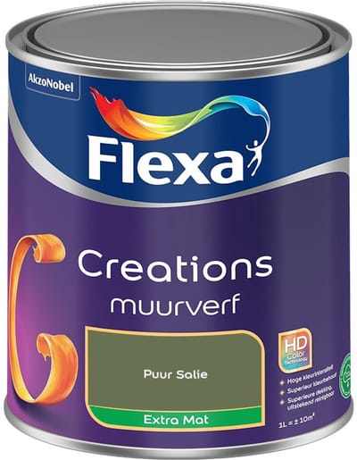 Flexa - Creations Muurverf Extra Mat - Puur Salie - Mengverf - 1 L